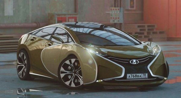 Российский дизайнер показал новый суперкар LADA Questa на рендерах
